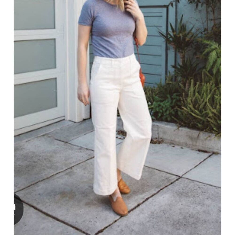 Everlane Wide Leg White Pants Zs:0